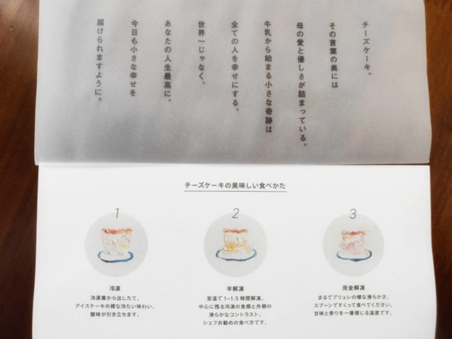 同封されていた食べ方の紙を確認！